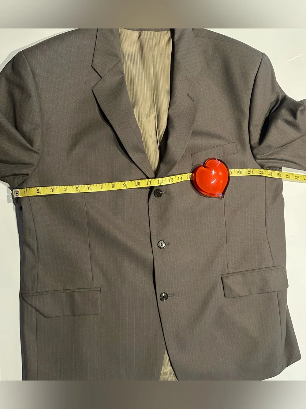 Calvin Klein Men’s Wool Sport Coat Jacket Blazer Sz 46R Solid Beige Tan Khaki